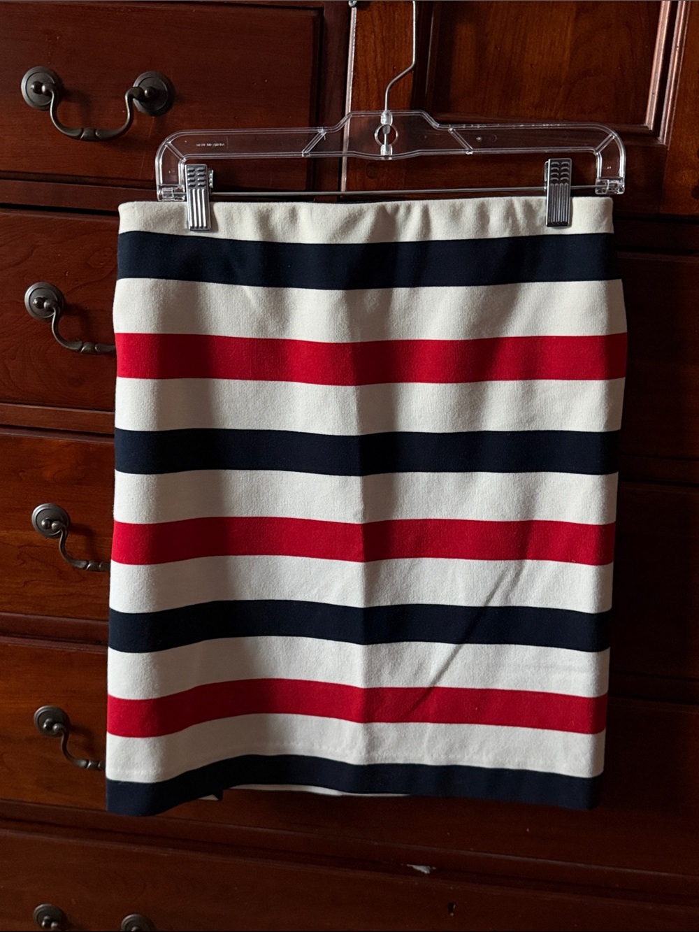 Joe Fresh Striped Pencil Skirt in Red, Navy & White. Size M